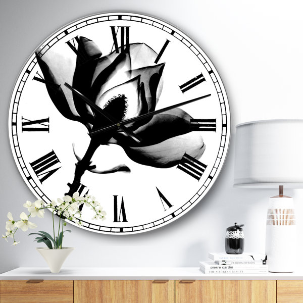 East Urban Home Magnolia XRay Oversized Cottage Wall Clock Wayfair